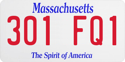 MA license plate 301FQ1