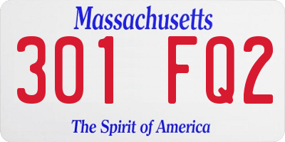 MA license plate 301FQ2