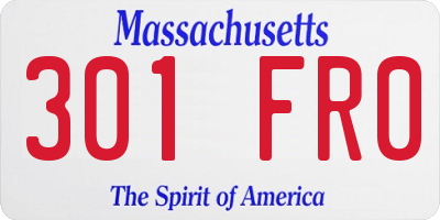 MA license plate 301FR0