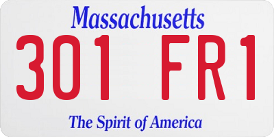 MA license plate 301FR1