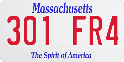 MA license plate 301FR4