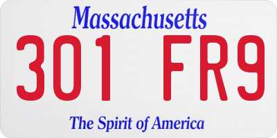 MA license plate 301FR9