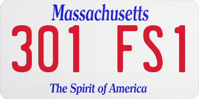 MA license plate 301FS1