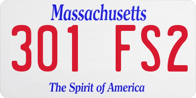 MA license plate 301FS2