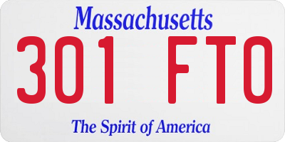 MA license plate 301FT0