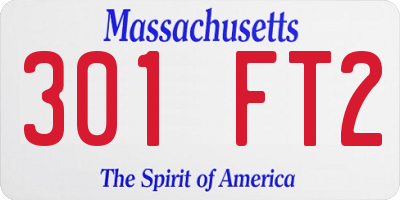MA license plate 301FT2