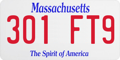MA license plate 301FT9