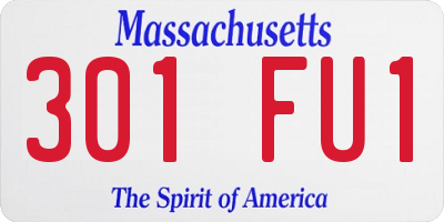 MA license plate 301FU1