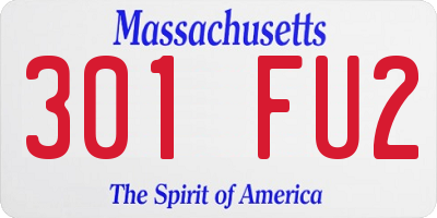 MA license plate 301FU2