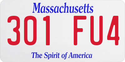 MA license plate 301FU4