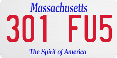 MA license plate 301FU5