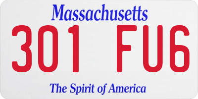 MA license plate 301FU6