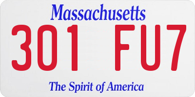 MA license plate 301FU7