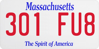 MA license plate 301FU8