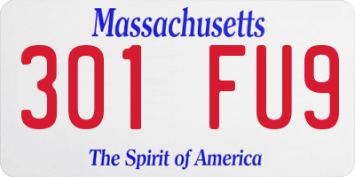 MA license plate 301FU9