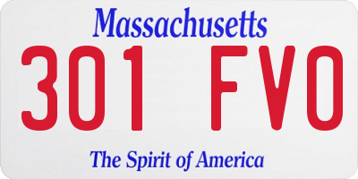 MA license plate 301FV0