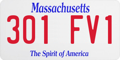 MA license plate 301FV1
