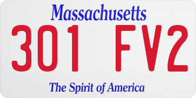 MA license plate 301FV2