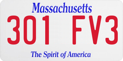 MA license plate 301FV3