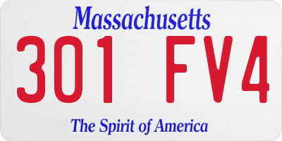 MA license plate 301FV4