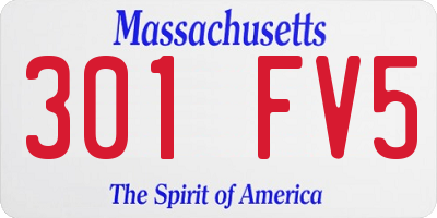 MA license plate 301FV5