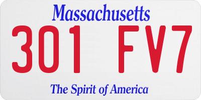 MA license plate 301FV7