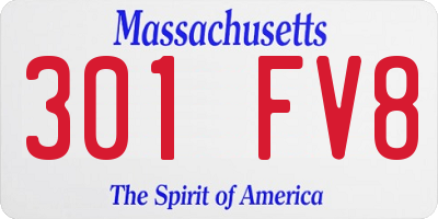 MA license plate 301FV8
