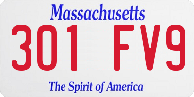 MA license plate 301FV9