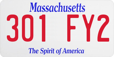 MA license plate 301FY2
