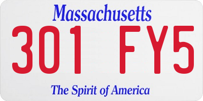 MA license plate 301FY5