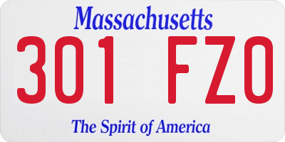 MA license plate 301FZ0