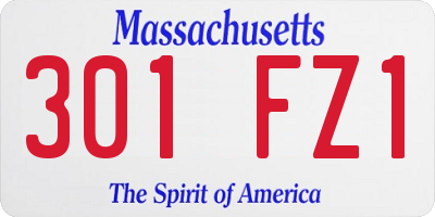 MA license plate 301FZ1