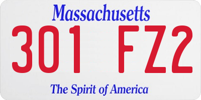 MA license plate 301FZ2