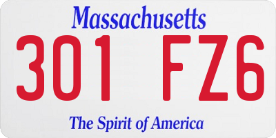MA license plate 301FZ6