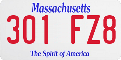 MA license plate 301FZ8
