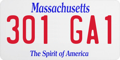 MA license plate 301GA1