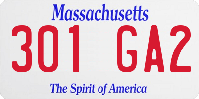 MA license plate 301GA2
