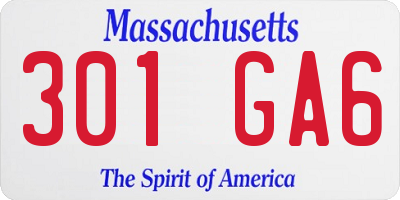 MA license plate 301GA6