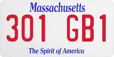MA license plate 301GB1