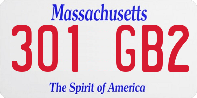 MA license plate 301GB2