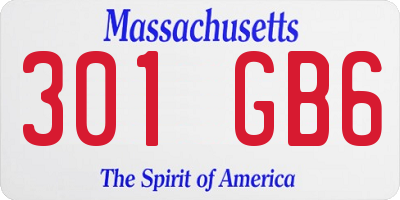 MA license plate 301GB6