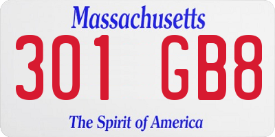 MA license plate 301GB8
