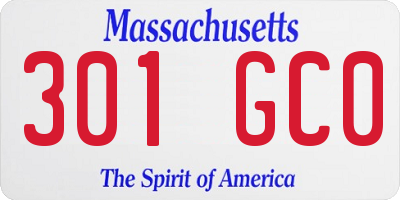 MA license plate 301GC0