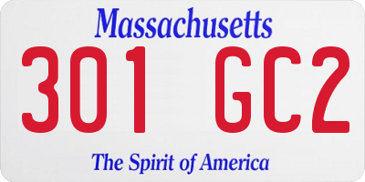 MA license plate 301GC2