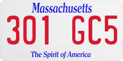 MA license plate 301GC5