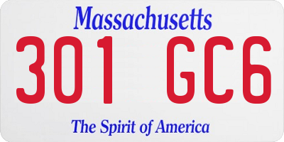 MA license plate 301GC6