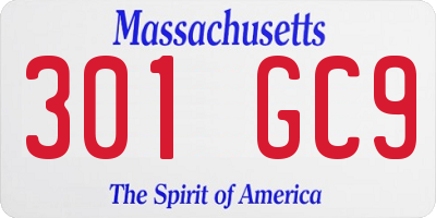 MA license plate 301GC9