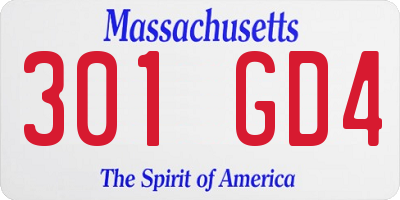 MA license plate 301GD4
