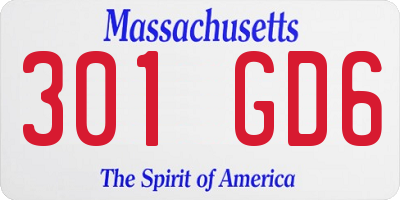 MA license plate 301GD6