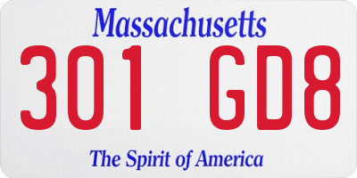 MA license plate 301GD8